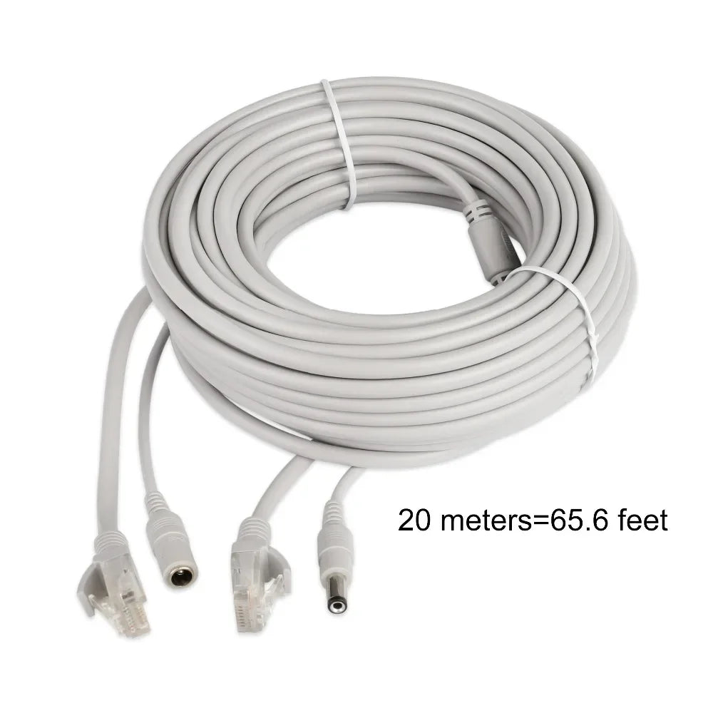 30m/20m/15m/10m/5m RJ45 + DC 12V Power Lan Cable Cord Network Cables for CCTV network IP Camera