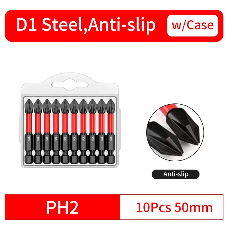 Anti-Slip and Shock-Proof Bits Screwdriver Bits,High Hardness Strong Magnetic 25/50/65/70/90/150mm PH2 Screwdriver Set