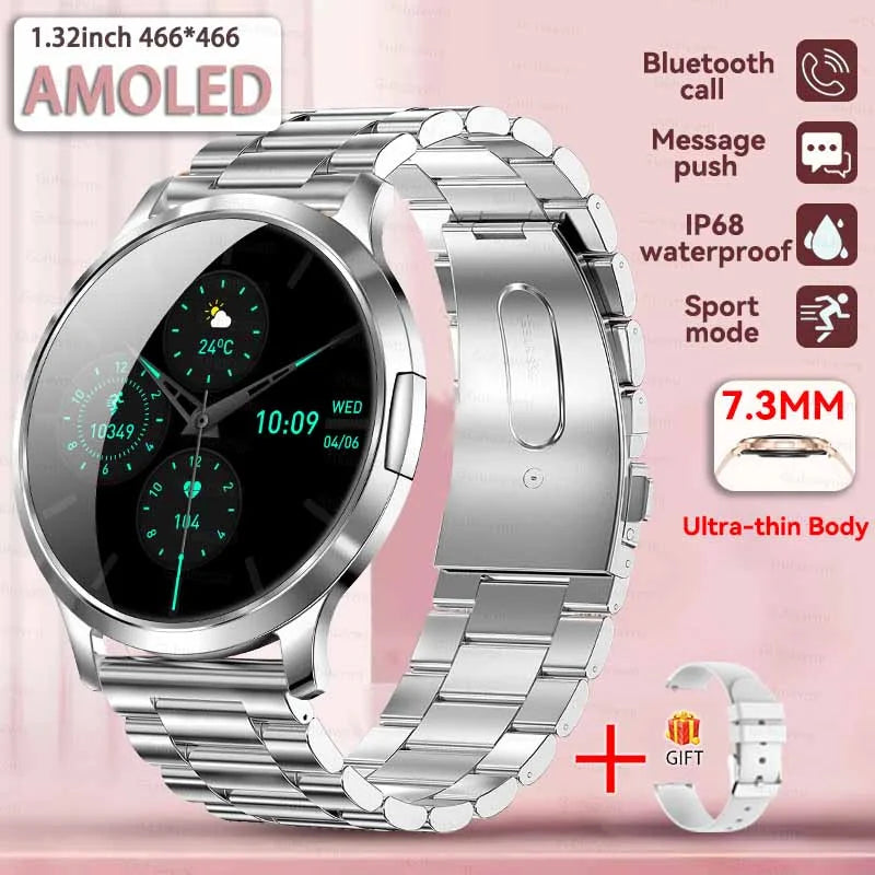 Women's Health Fashion Smart Watch 3D Curved HD Screen Heart rate Bluetooth call Sports Fitness Bracelet Light luxury SmartWatch