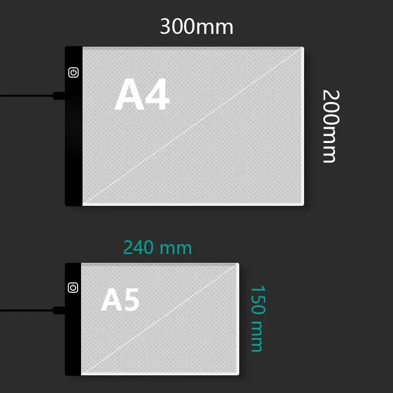 A4/A5 LED Drawing Copying Table Children Drawing Board Transparent Copying Table