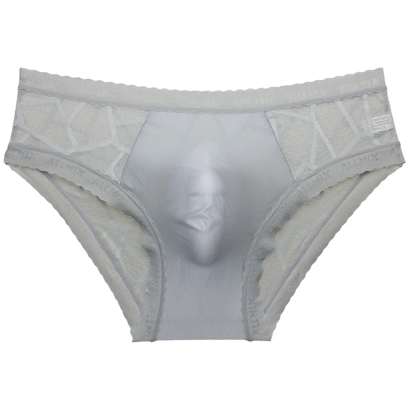 Ropa interior hombre 3D letter sissy gay calzoncillos hombres U convex sexy tоy mens sexy underwear ice silk lace thin calcinha