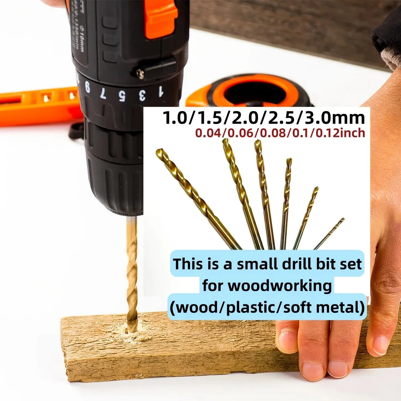 50pc Titanium Plated Twist Drill Set 1-3mm Small Drill Bit Electric Drill Drill Tool DIY Woodwork Drill and Open Drill Bit