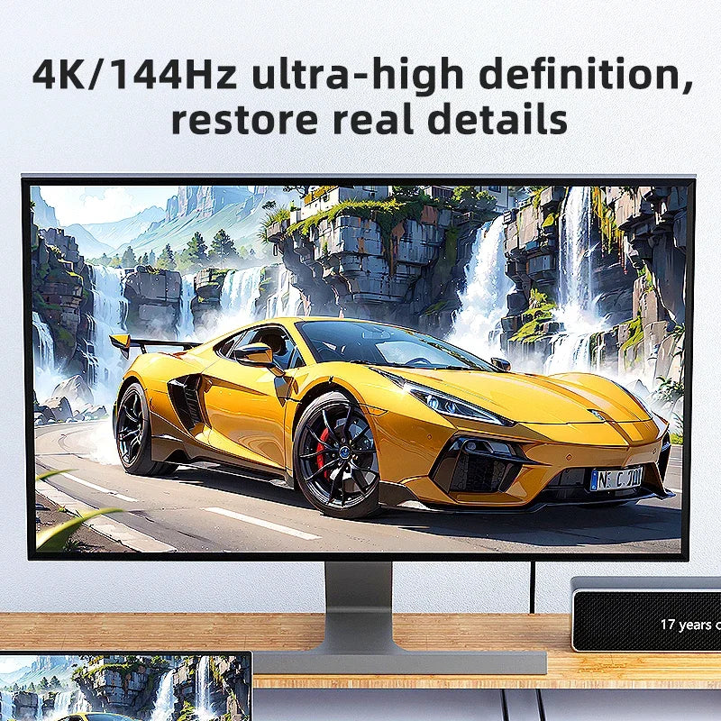 4K 60Hz DisplayPort Splitter 1 In 2 Out DP 1.4 MST Hub 1x2 Extend DP to HDMI Dual Monitor for Desktop Video Card to TV Monitor
