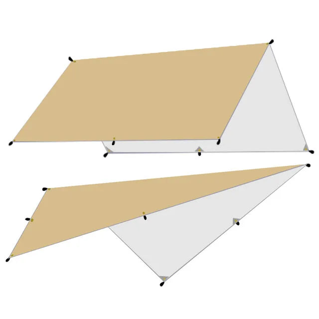 5x3m 4x3m 3x3m Awning Waterproof Tarp Tent Shade Ultralight Garden Canopy Sunshade Outdoor Camping Tourist Beach Sun Shelter