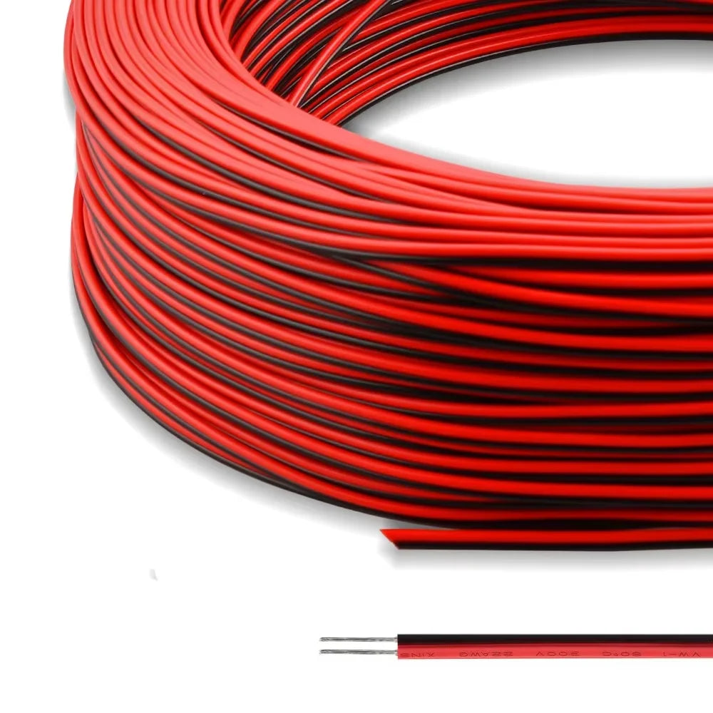 20 meters Electrical Wire Tinned Copper 2 Pin 22AWG insulated PVC Extension LED Strip Cable Electric Extend Cord B4