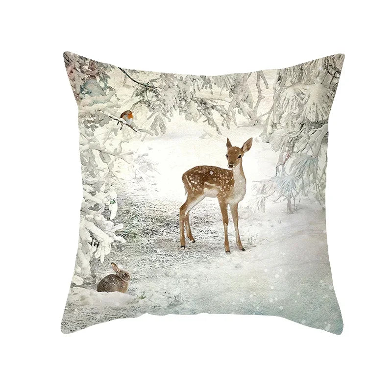 New Years Gifts Christmas Ornaments Pillow Cases Merry Home Decorations Cushion Covers