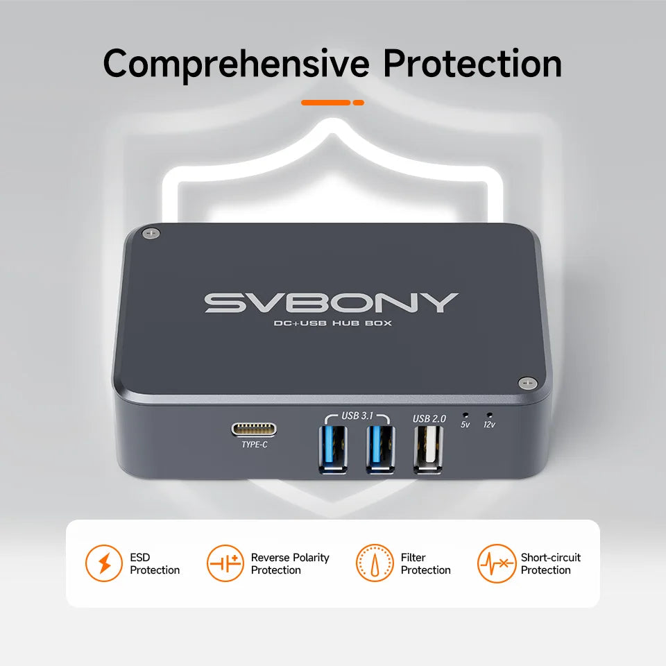 Svbony SV241 Micro DC +USB HUB Box High-speed Readout Output Type-C Interface Power Indicator Lights for Astrophotography
