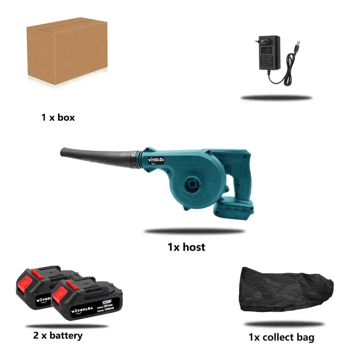 2 In 1 Cordless Electric Air Blower Vacuum Cleannig Blower Blowing & Suction Leaf Dust Collector For Makita 18V Battery