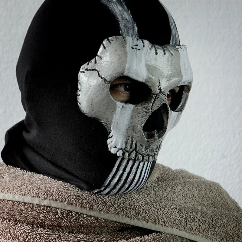 Unisex Horror Skull Mask Ghost Call of Duty Latex Headgear Helmet Cosplay Perform Party Masquerade Prop Halloween