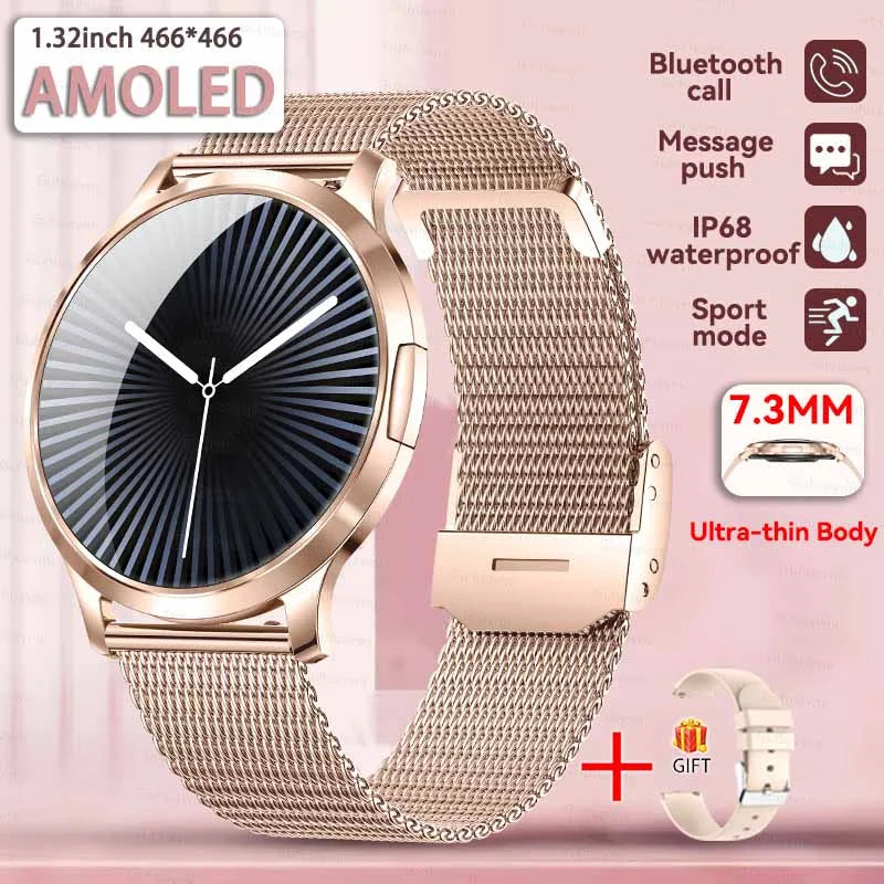 Women's Health Fashion Smart Watch 3D Curved HD Screen Heart rate Bluetooth call Sports Fitness Bracelet Light luxury SmartWatch