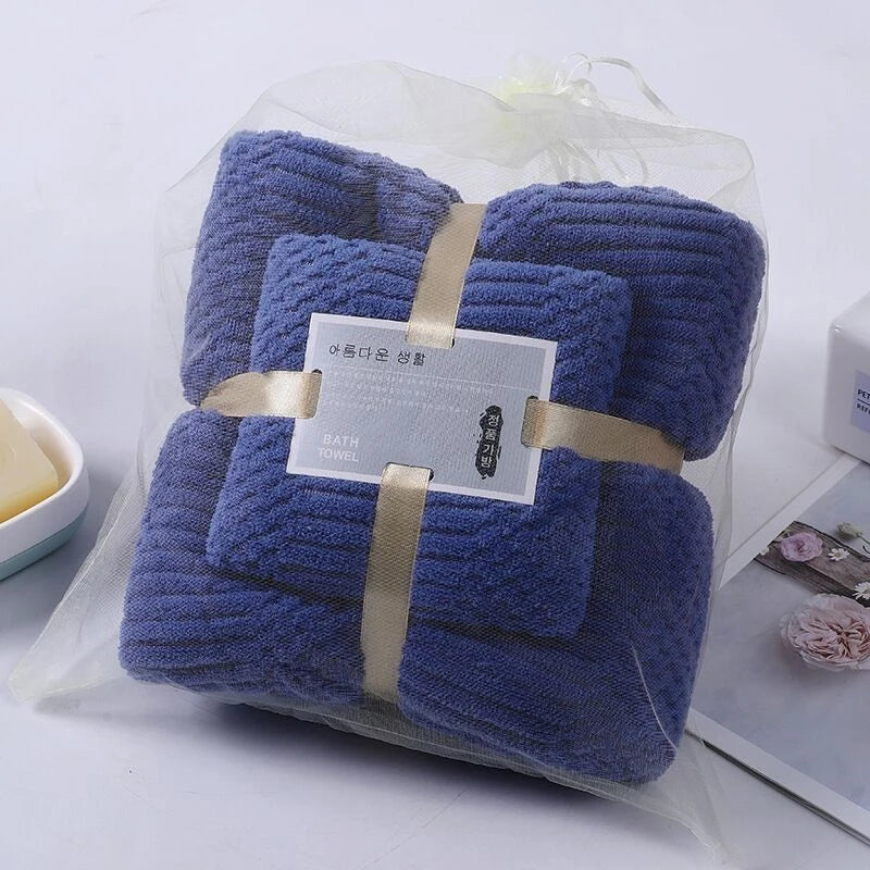 Two-piece High Density Coral Velvet Towel Bath Towel Mother Set Thickened Absorbent Soft Gift Home Towels Bathroom