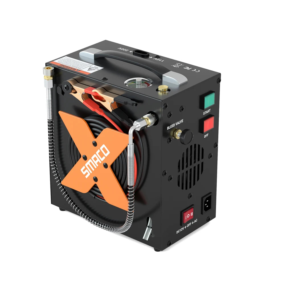SMACO Air Compressor 4500psi/30mpa High Pressure Air Compressor Scuba Tank Hpa Pump Oil Free 12v Dc 220v Ac Water/Oil Separator