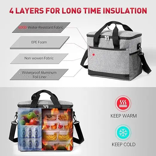 Outdoor Picnic Bags Large Capacity Leakproof Lunch Cooler Bags for Women Men Outdoor Travel Picnic Thermal Insulation Bag Box