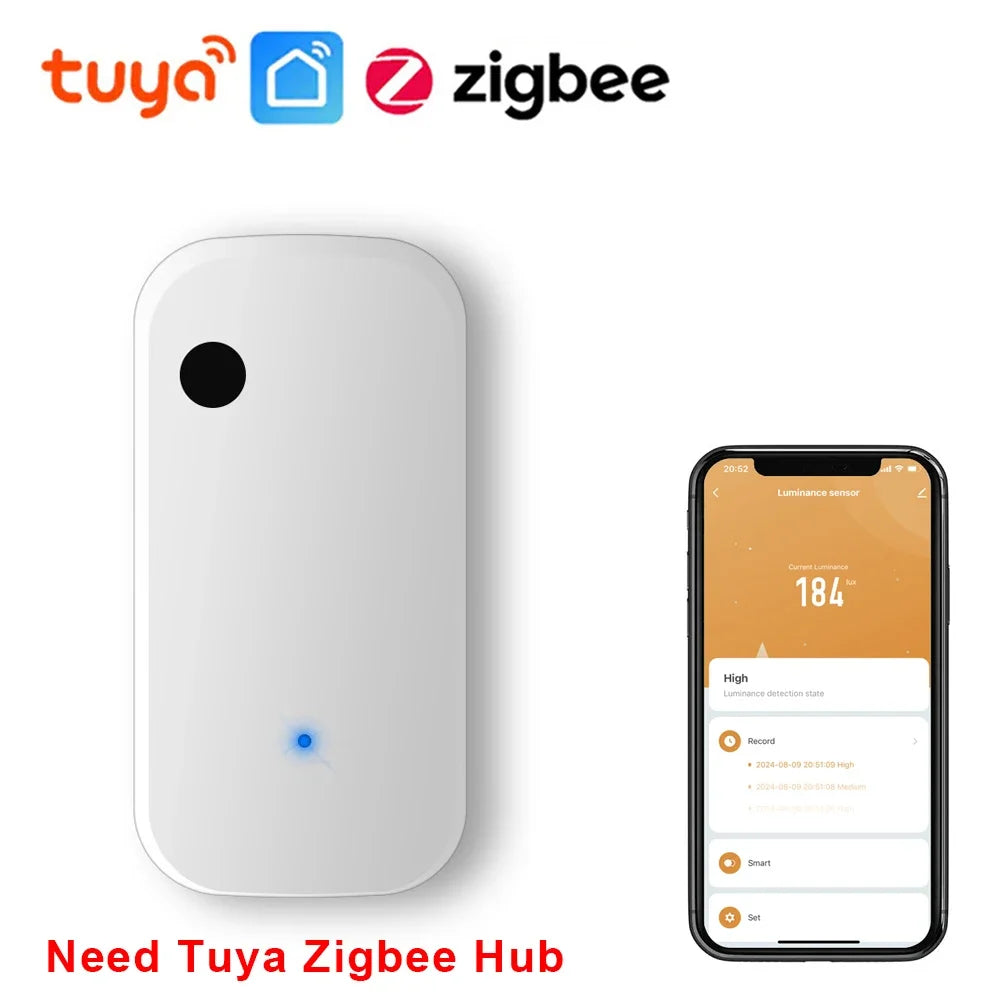 Tuya ZigBee WiFi Light Sensor Smart Home Illumination Sensor APP Linkage Control Brightness Detector Illumination Automation
