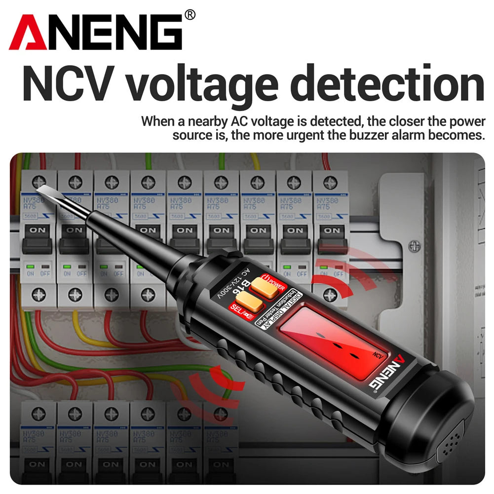 AC 12V-300V Non-Contact Voltage Detector LCD Digital Display NCV Voltage Tester Pen Wire Breakpoint Finder Live Wire Test Meter
