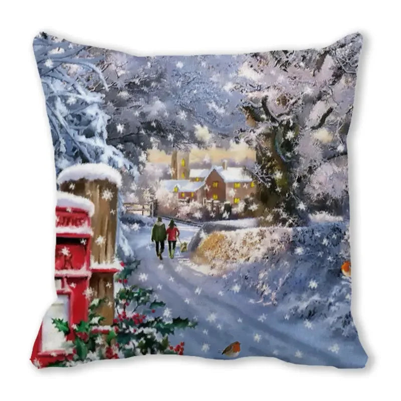 New Years Gifts Christmas Ornaments Pillow Cases Merry Home Decorations Cushion Covers