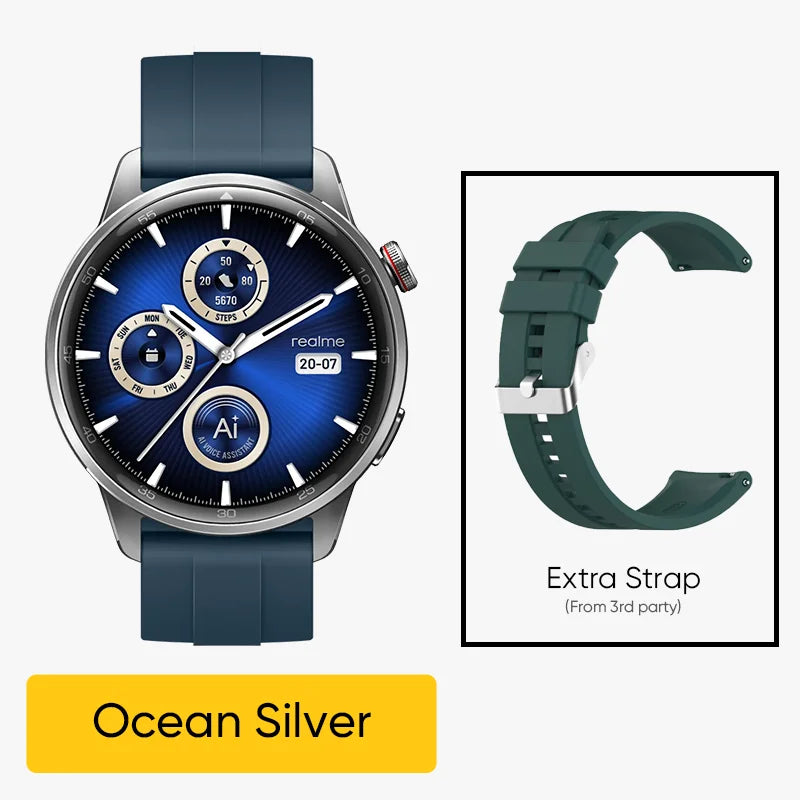 Global Version realme Watch S2 Smart Watch 1.43'' AMOLED Display 20 Days Battery Life IP68 Waterproof Spuer AI Engine Smartwatch