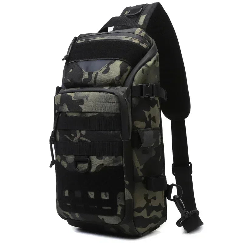 TINSOL Waterproof Fishing Shoulder Bag Outdoor Sports Cycling Crossbody Chest Single Backpack Travel Climbing Camping Tactical