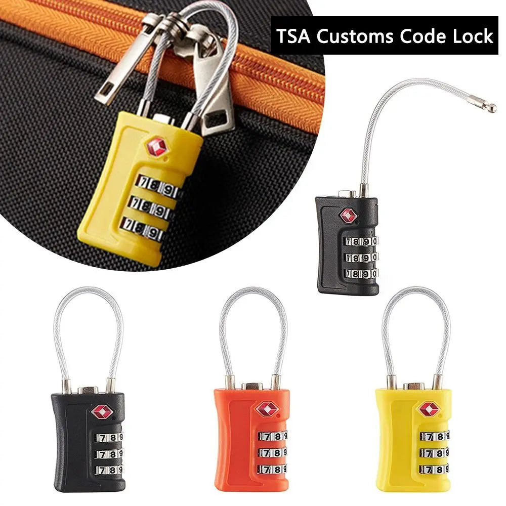 New Anti-Theft TSA Customs Code Lock Luggage Password Contrast Color Padlock 3 Digit Combination Cabinet Lock Security Tool