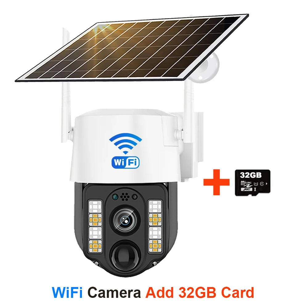 4G/WiFi Solar Camera Outdoor Waterproof IP Camara PIR Human Detection CCTV Security Protection Built in Battery With Solar Panel