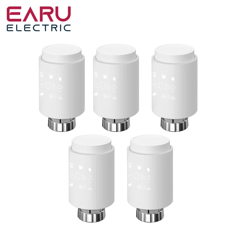 Tuya Smart WiFi Radiator Actuator TRV Programmable Thermostatic Radiator Valve App Remote Temperature Controller Support Alexa