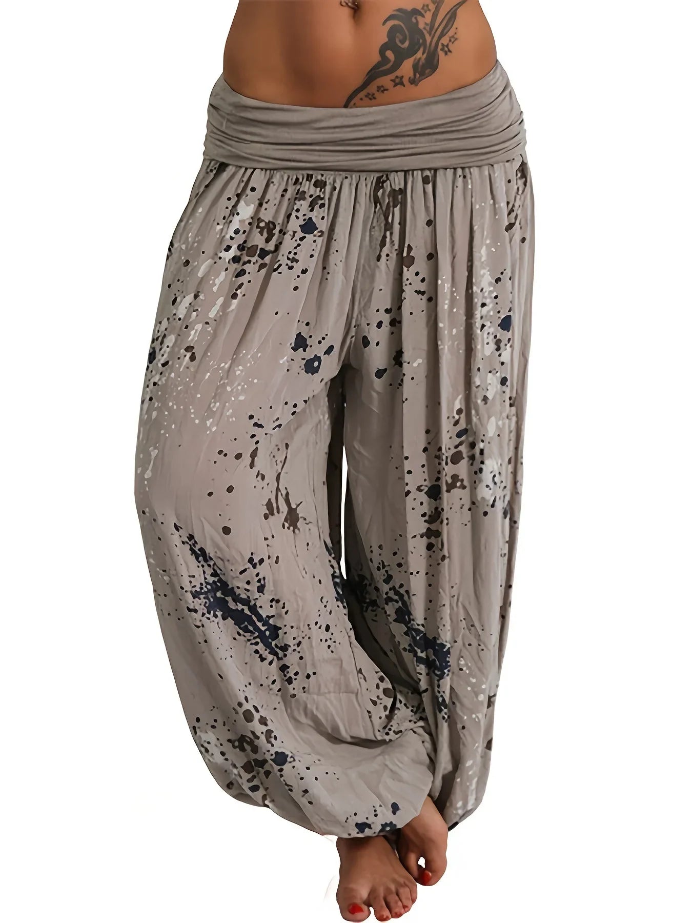 Women New Fashion Floral Print Harem Pants Yoga Pants Ladies Loose Fit Casual Wide Leg Long Trousers Sports Pants