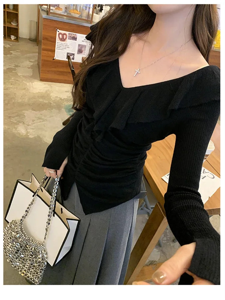Women Sweater Womens Winter Sweaters Pullover Traf Female Knitting Overszie Long Sleeve Loose Knitted Outerwear ropa de mujer