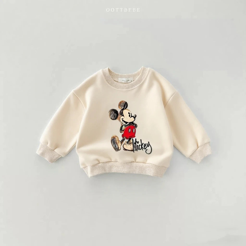 Trendy Clothes 0-6Year Child Cute Sweatshirts Donald Duck Minnie Long-sleeved Tops 2025 Ealry Autumn Clothing Kid Hoodies Casual
