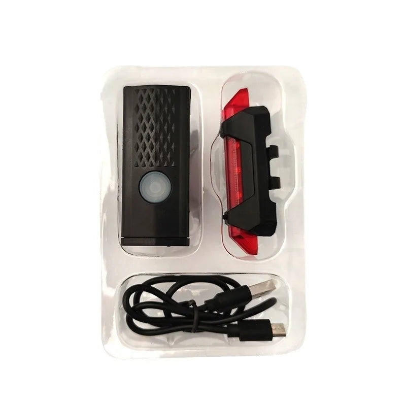 Bike Light Set Front Light with Taillight USB Rechargeable Easy to Install 3 Modes Bicycle Accessories for the Bicycle Road MTB