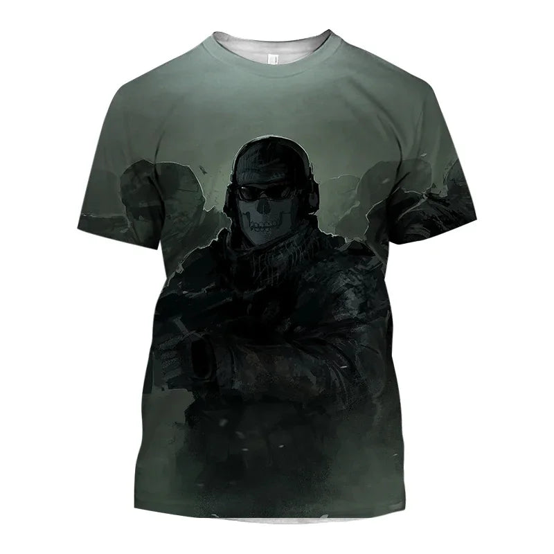 2024 Summer New Hot Call of Duty Game 3d Printed Men's T-shirt Fashion Casual Plus Size Loose Comfortable Breathable Top