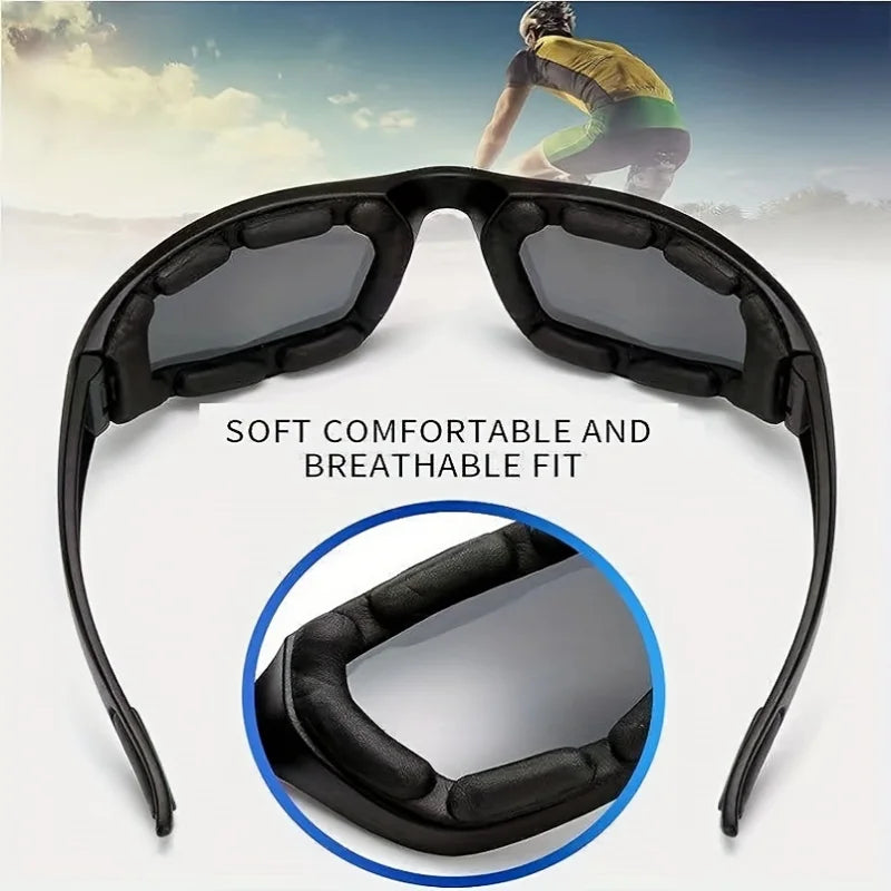 1pc Sports Glasses Combo, Windproof Cycling Eyewear Outdoor Glasses With Yellow & Grey Lenses Durable Frame Athletic Accessories