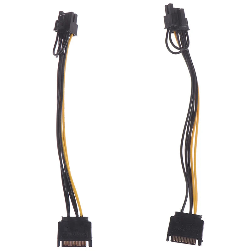 1pc 15pin SATA Male to 8pin(6+2) PCI-E Power Supply Cable 20cm 15-pin 8 pin Wire for Graphic Card