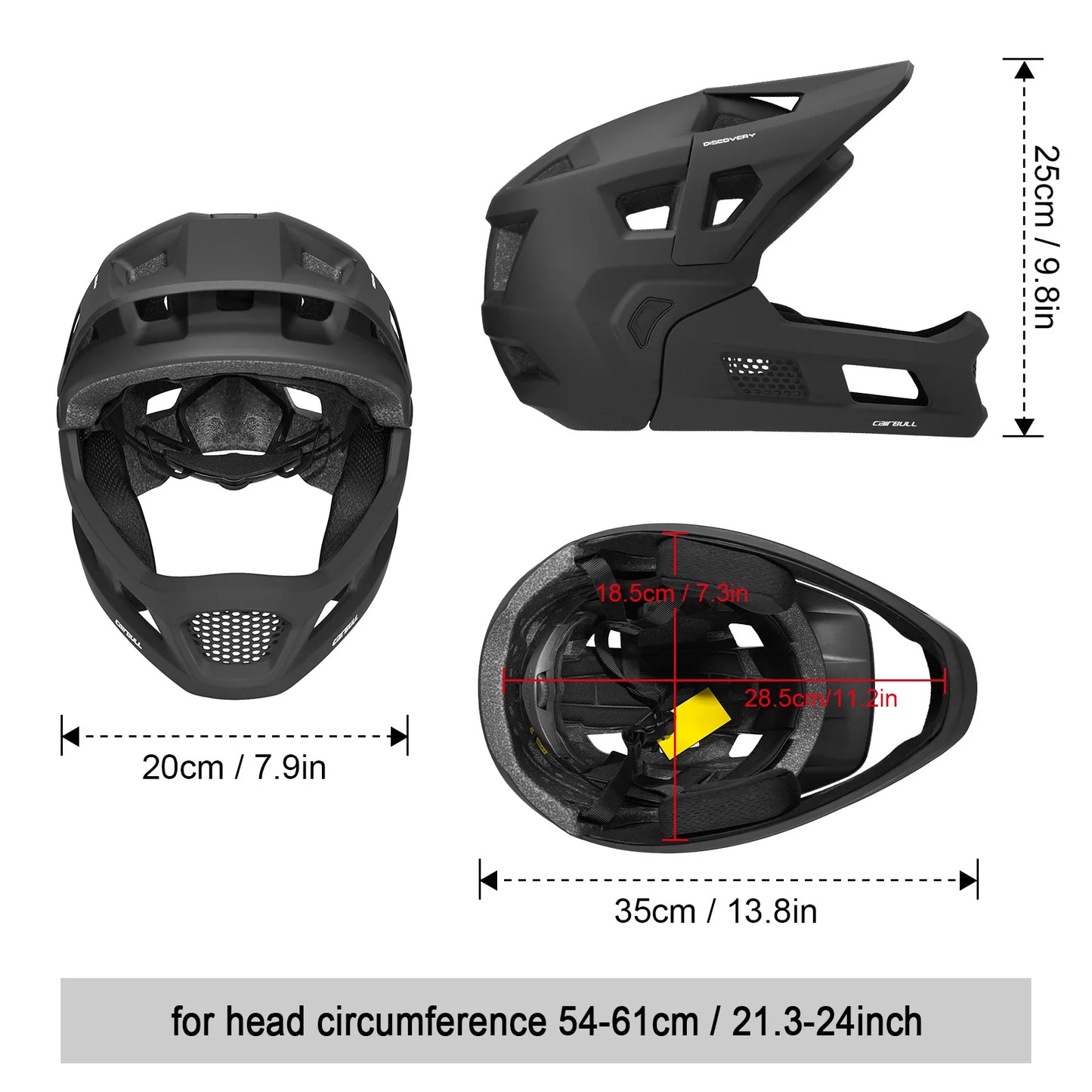 BMX Mountain Bike Helmet Detachable Motocross Helmet Full Face Mountain Bike Helmet with Padding and AG+ Silver Ion Straps