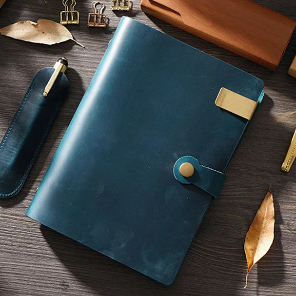Retro Cowhide A5 Loose-leaf Notebook Handmade European-style 6-hole Notepad Crazy Horse Leather Book for Friend's Birthday Gift