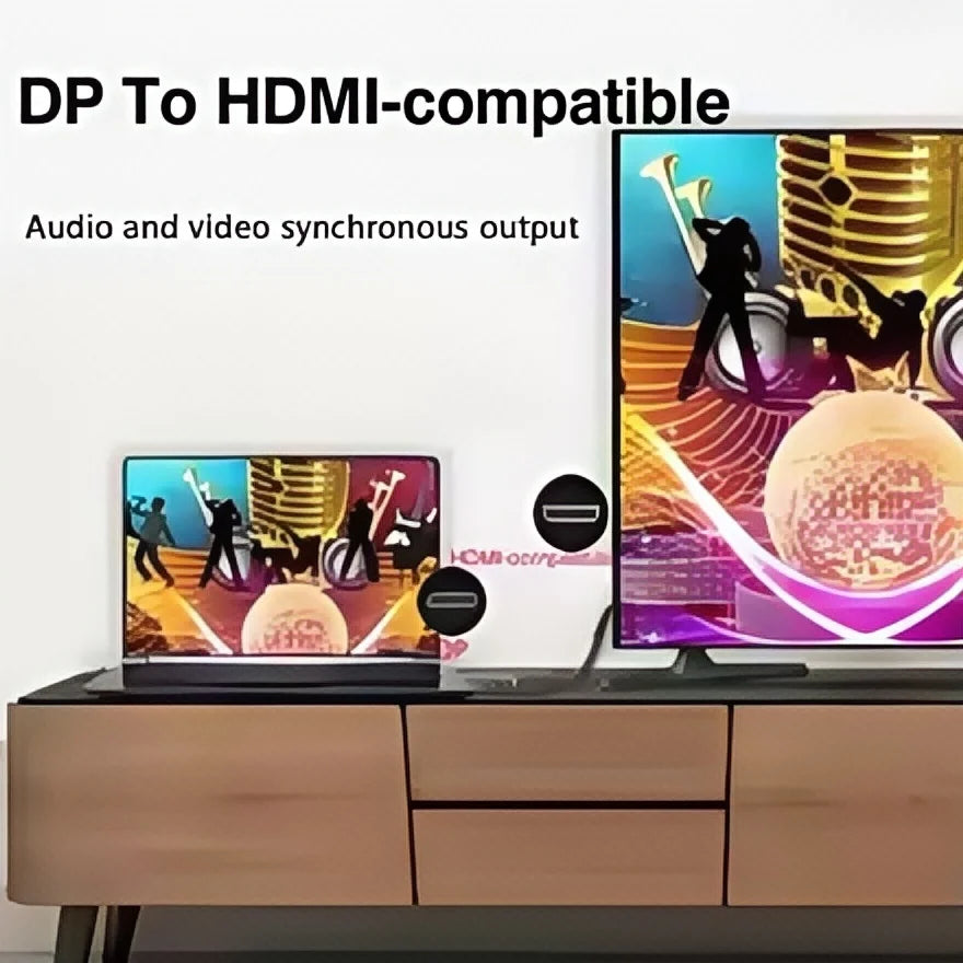 4K DisplayPort to HDMI Adapter - DP to HDMI Converter for PC/Laptop/Monitor Supports Ultra HD Video/Audio