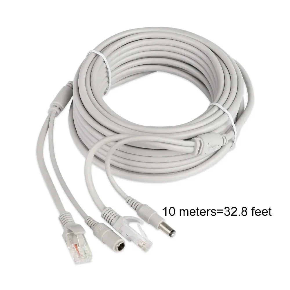 30m/20m/15m/10m/5m RJ45 + DC 12V Power Lan Cable Cord Network Cables for CCTV network IP Camera