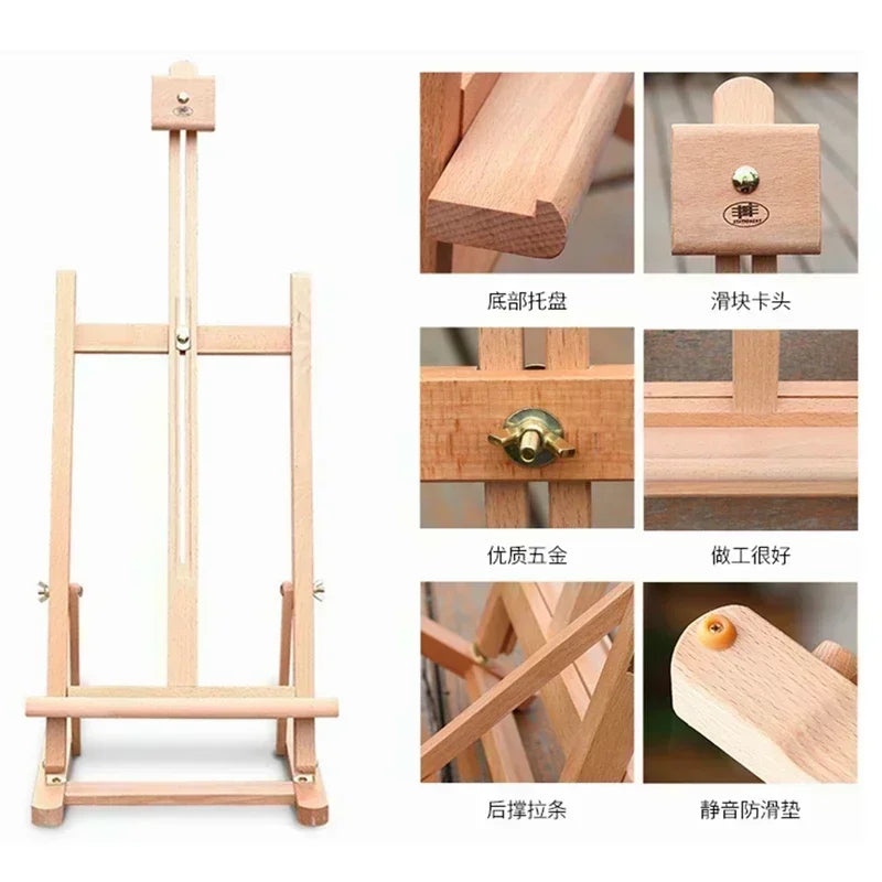 Quality Solid Wooden Tabletop Easel Artist Studio Desktop Drawing Table, Portable, Adjustable Art Board for Painting, Beechwood