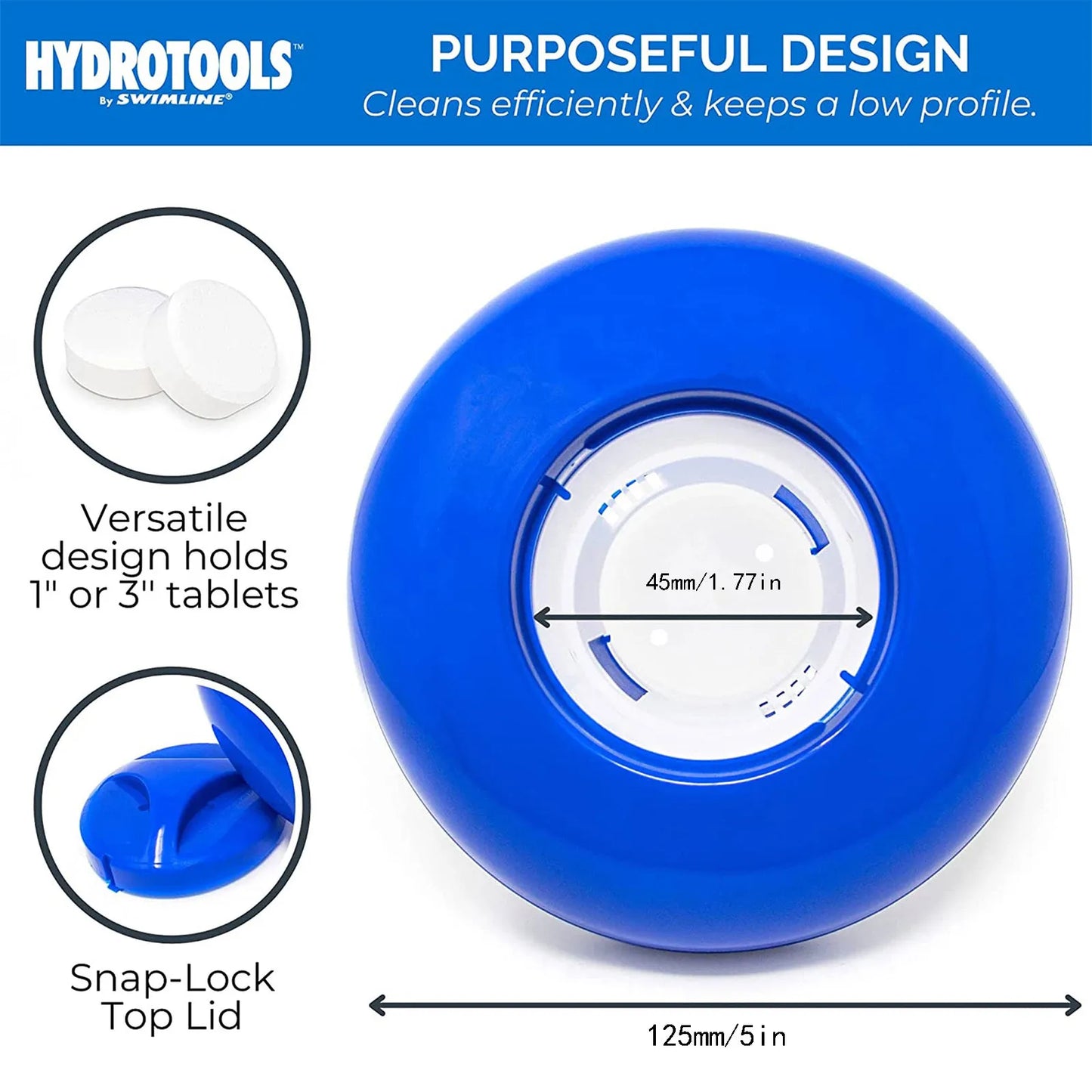 5-inch Pool Tablet Dispenser Tool - Durable Skimmer Basket Chlorine Feeder for Automated Cleaning Systems, Efficient Maintenance