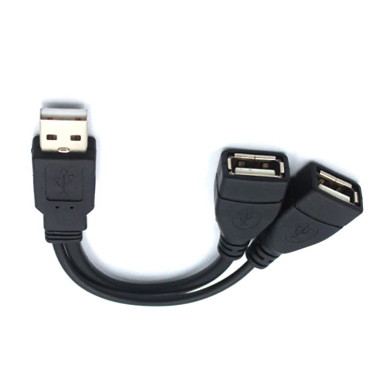 USB 2.0 Splitter Y Cable 1 Male to 2 Female Extension Cord Power Adapter Converter for PC Car Data Transmission Charging