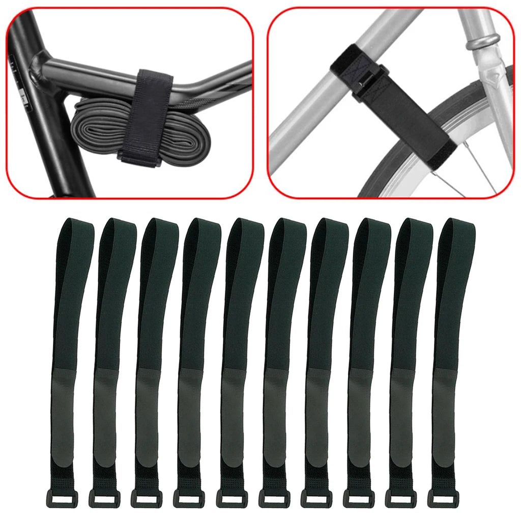 10 Pieces Adjustable Bike Rack Strap Bicycle Wheel Stabilizer Straps Cable Cord Tie Downs Yoga Mat Bundle Straps