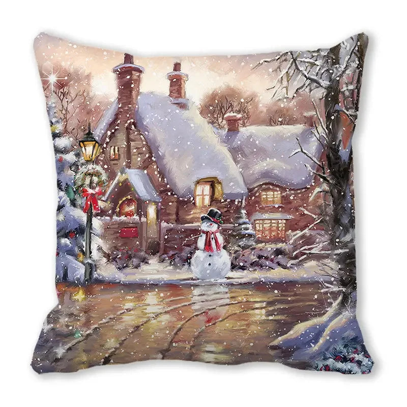 New Years Gifts Christmas Ornaments Pillow Cases Merry Home Decorations Cushion Covers