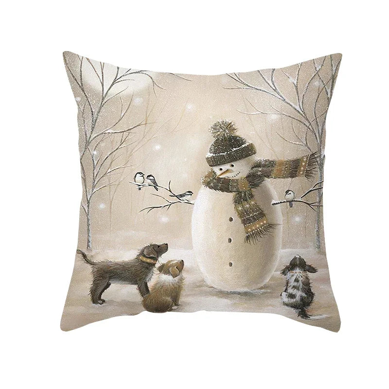 New Years Gifts Christmas Ornaments Pillow Cases Merry Home Decorations Cushion Covers