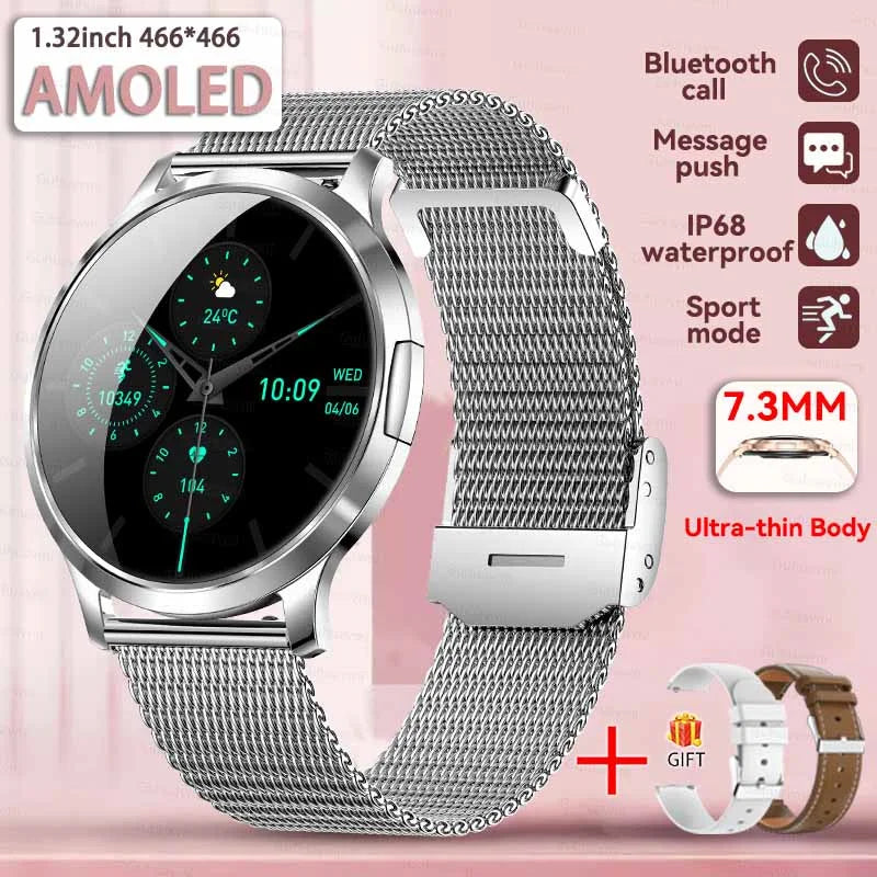 Women's Health Fashion Smart Watch 3D Curved HD Screen Heart rate Bluetooth call Sports Fitness Bracelet Light luxury SmartWatch