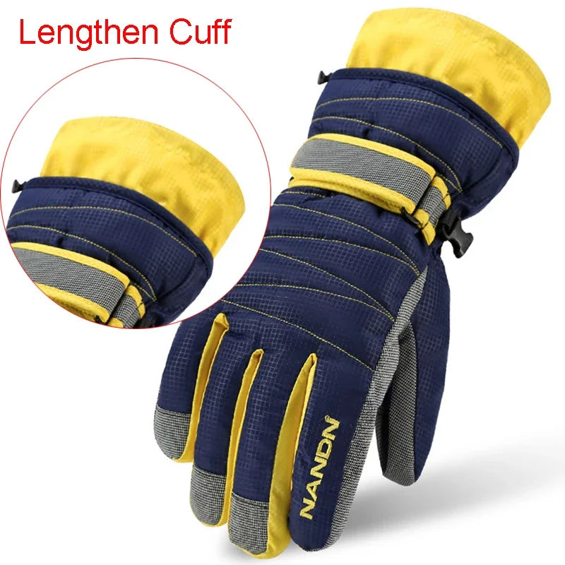 NANDN Winter Warm Mountain Snowboard Ski Gloves men women Cold Snow Skiing Mittens Waterproof Snowmobile Handschoemen Air+ 5002
