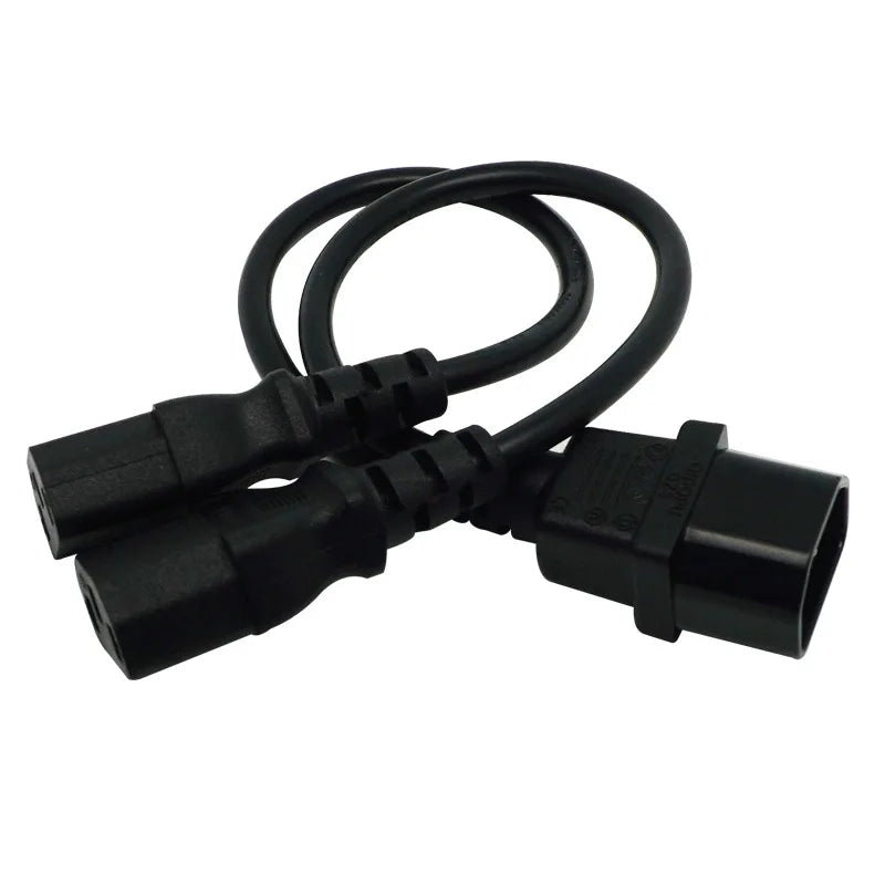 C14 to Dual C13 Cable One Drive Two Extend Power Cord Wire Computer PC Network PDU Server Monitor Power Bifurcation Line
