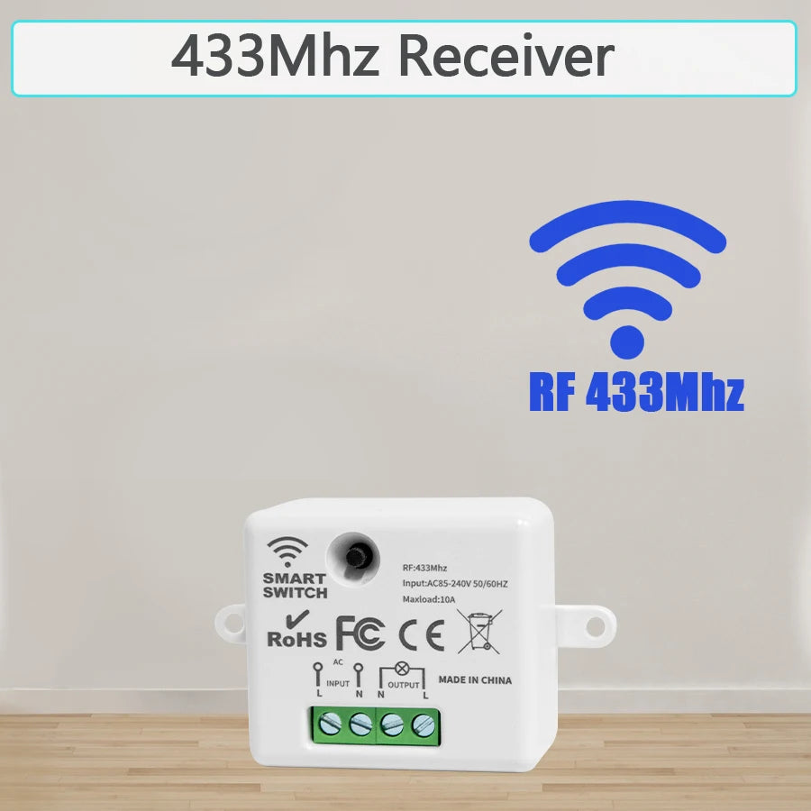 Wireless Smart Wall Switch RF 433Mhz Interruptor Light Switch Remote Control 1/2/3Gang Panel Receiver For Lamp Home Decoration