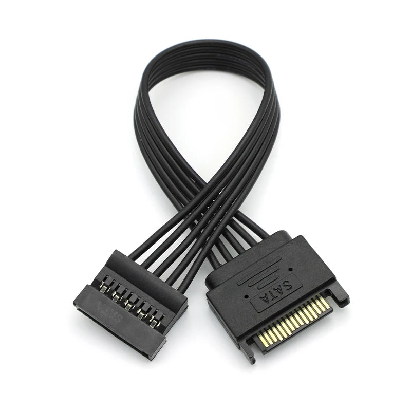 20cm/30cm SATA 15pin Male To Female Power Extension Cable 5-wire Pure Copper Tinned Wire Power Supply Cable For HDD SSD 