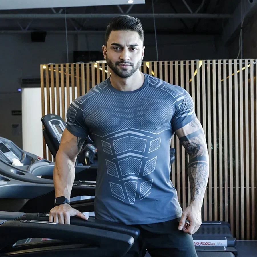 Camiseta holgada de secado rápido para hombre,ropa de entrenamiento para correr,tendencia fresca de verano,personalidad