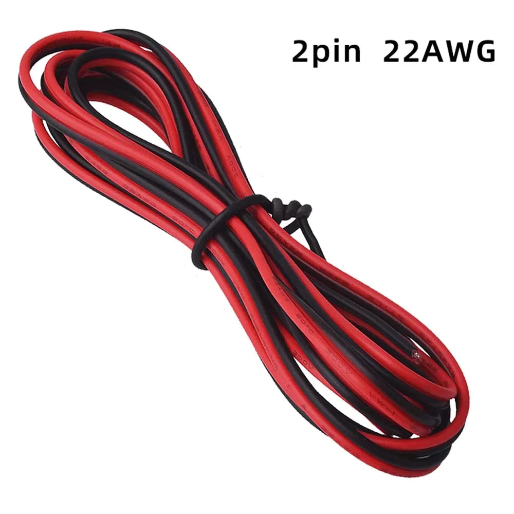20 meters Electrical Wire Tinned Copper 2 Pin 22AWG insulated PVC Extension LED Strip Cable Electric Extend Cord B4