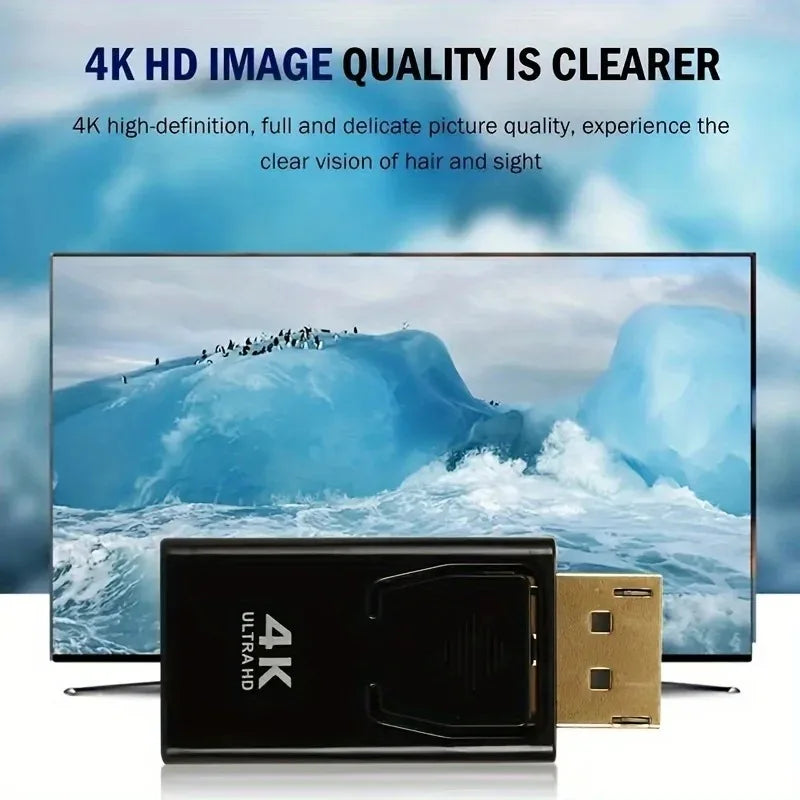 4K DP DisplayPort to HDMI-compatible Adapter Converter Display Port DP to HDMI-compatible HDTV Adapter Video Audio PC Laptop